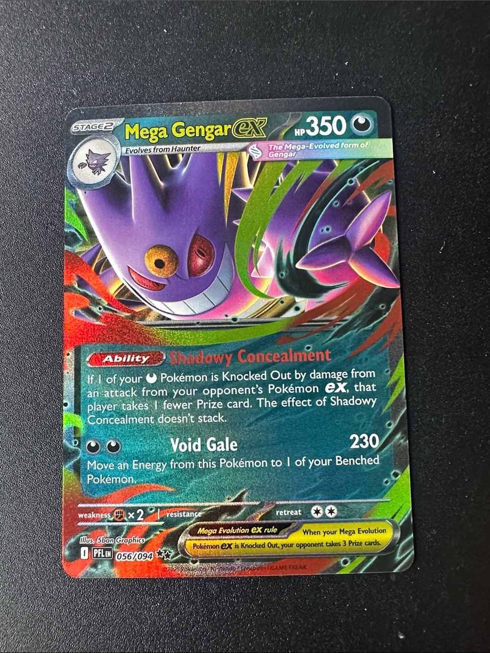 Mega Gengar Ex 56/94 - Pokemon Set: Phantasmal Flames - Double Rare Holo - MINT